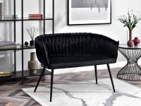 sofa rosa czarny welur, podstawa czarny