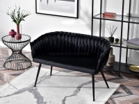 sofa rosa czarny welur, podstawa czarny