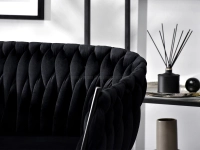 sofa rosa czarny welur, podstawa czarny