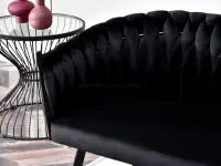 sofa rosa czarny welur, podstawa czarny