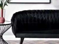 sofa rosa czarny welur, podstawa czarny