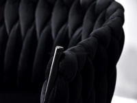 sofa rosa czarny welur, podstawa czarny
