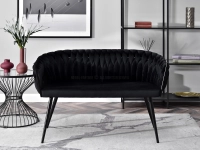 sofa rosa czarny welur, podstawa czarny