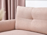 sofa lulu pudrowy-róż tkanina,podstawa czarny