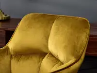 fotel isla złoty welur,podstawa czarny