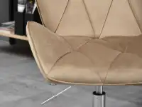 fotel velo-move beżowy welur,podstawa chrom