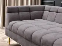 sofa deco ciemny-popiel welur,podstawa złoty