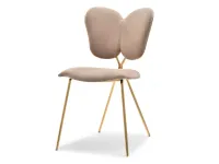 Produkt: krzesło wings beżowy welur,podstawa złoty	