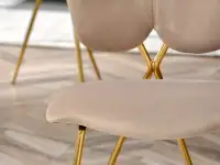 krzesło wings beżowy welur,podstawa złoty	