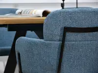 krzesło biagio niebieski tkanina,podstawa czarny