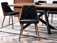 krzesło magnum orzech-czarny welur,podstawa orzech