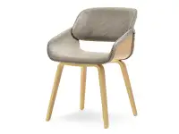 Produkt: krzesło nugat dąb-szary skóra ekologiczna antic, podstawa dąb