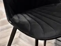 krzesło evita czarny welur,podstawa czarny