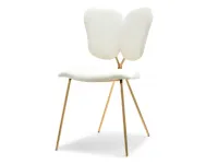 Produkt: krzesło wings kremowy welur,podstawa złoty	