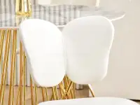 krzesło wings kremowy welur,podstawa złoty	