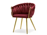 Produkt: krzesło rosa bordowy welur,podstawa złoty