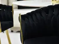 krzesło rosa czarny welur,podstawa złoty