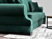sofa tosca zielony tkanina,podstawa czarna