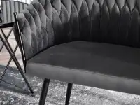 sofa rosa grafitowy welur, podstawa czarny