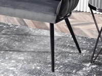 sofa rosa grafitowy welur, podstawa czarny