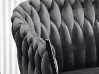 sofa rosa grafitowy welur, podstawa czarny