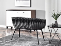 sofa rosa grafitowy welur, podstawa czarny