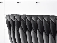 sofa rosa grafitowy welur, podstawa czarny