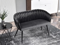 sofa rosa grafitowy welur, podstawa czarny