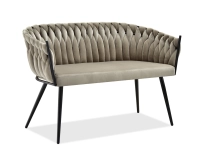 sofa rosa ciemny beż welur, podstawa czarny