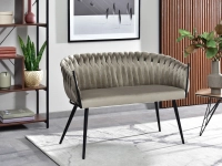 sofa rosa ciemny beż welur, podstawa czarny