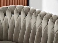 sofa rosa ciemny beż welur, podstawa czarny