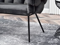 sofa pilo grafitowy welur, podstawa czarny