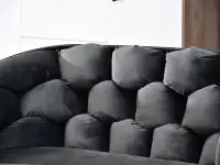 sofa pilo grafitowy welur, podstawa czarny