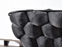 sofa pilo grafitowy welur, podstawa czarny
