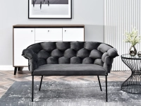 sofa pilo grafitowy welur, podstawa czarny