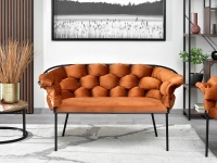 sofa pilo miedziany welur, podstawa czarny