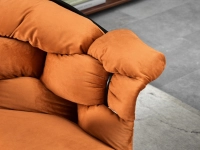 sofa pilo miedziany welur, podstawa czarny