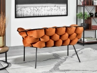 sofa pilo miedziany welur, podstawa czarny