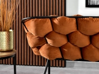 sofa pilo miedziany welur, podstawa czarny