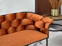 sofa pilo miedziany welur, podstawa czarny