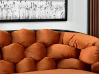 sofa pilo miedziany welur, podstawa czarny