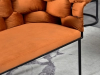sofa pilo miedziany welur, podstawa czarny