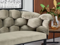 sofa pilo piaskowy welur, podstawa czarny