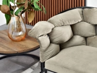 sofa pilo piaskowy welur, podstawa czarny