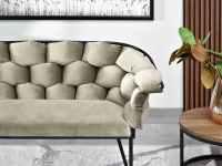 sofa pilo piaskowy welur, podstawa czarny
