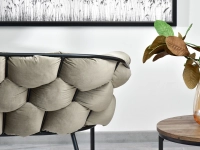 sofa pilo piaskowy welur, podstawa czarny