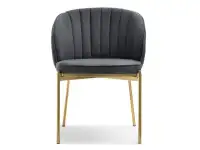 krzesło felice grafitowy tkanina,podstawa złoty