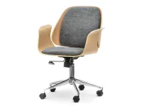 Produkt: fotel biurowy enric dąb-grafit-melanż tkanina, podstawa chrom