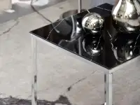 Stolik bali-S czarny-marmur, podstawa chrom