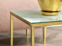 Stolik bali-S biały-marmur, podstawa złoty
